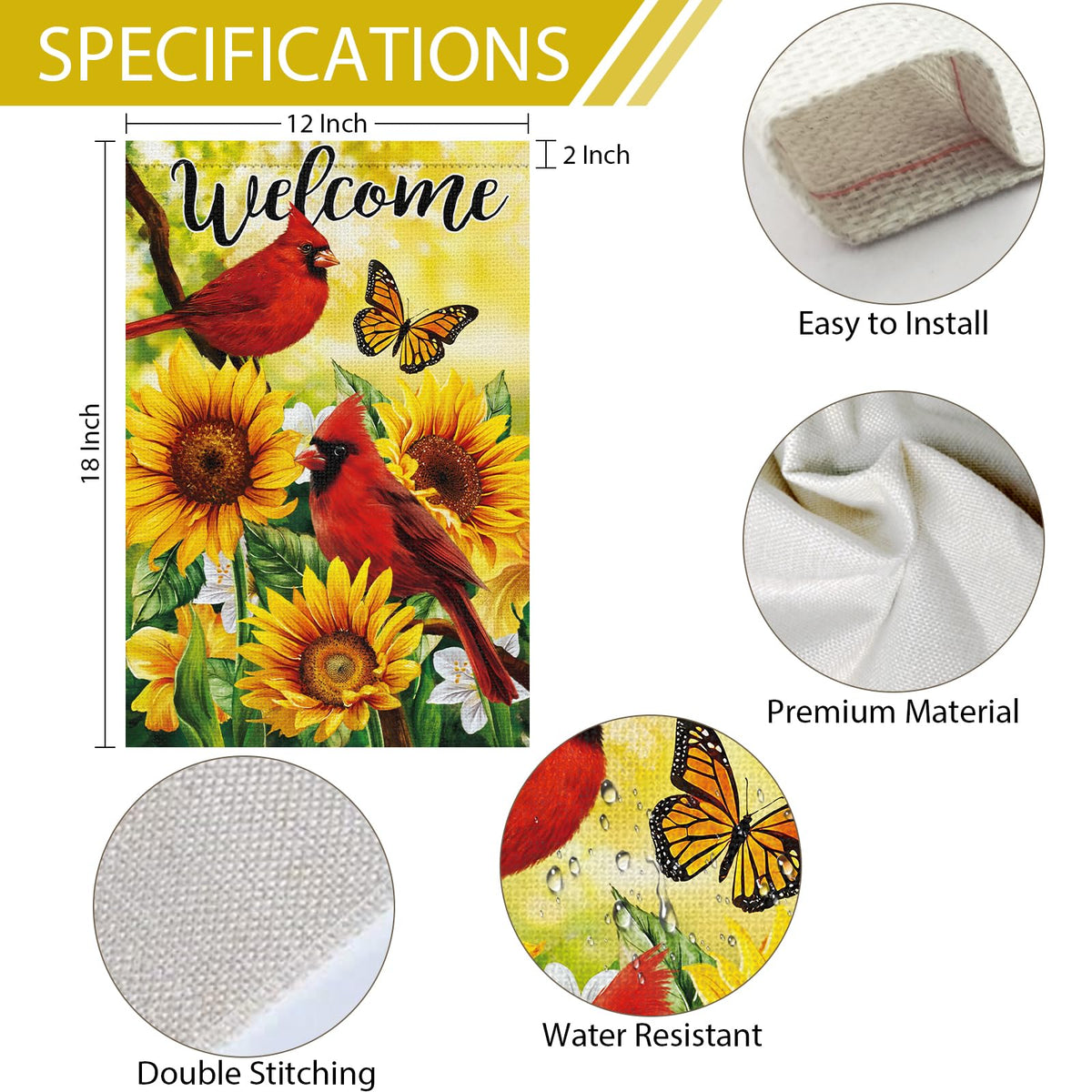 Heyfibro Burlap garden flag adds rustic welcome to outdoor spaces.