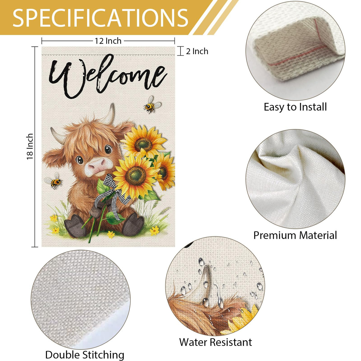 Heyfibro burlap material flag offers rustic outdoor decor