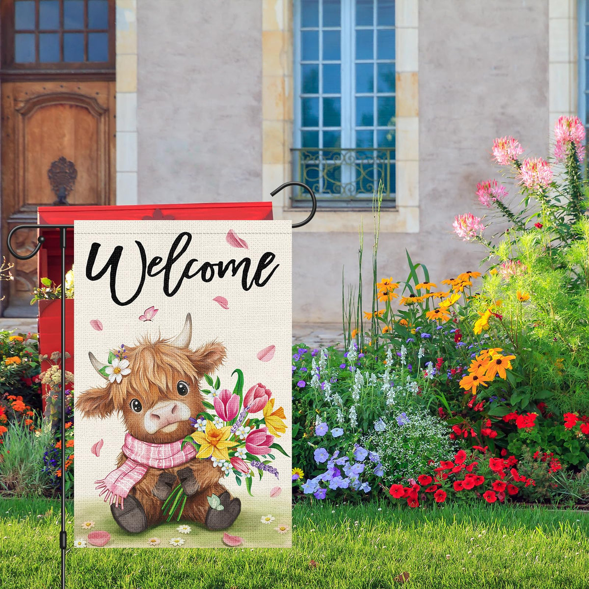 Heyfibro Cow lover outdoor gift flag for garden enthusiasts and farmhouse accents