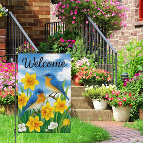 Heyfibro double-sided flag displays readable text from both sides