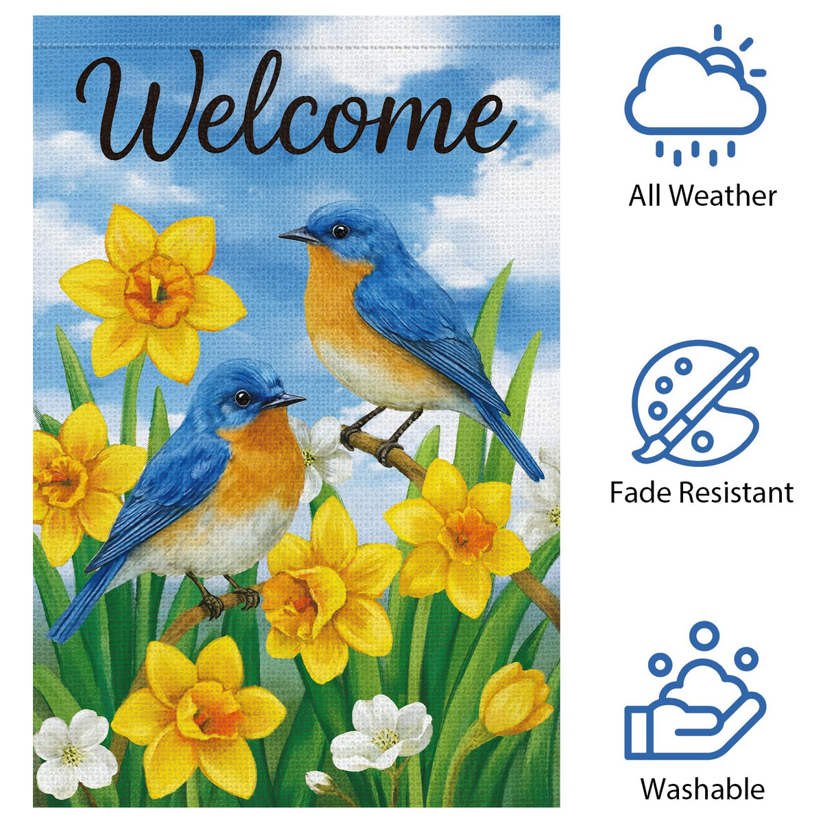 Heyfibro floral outdoor yard flag banner adds seasonal warmth to patios