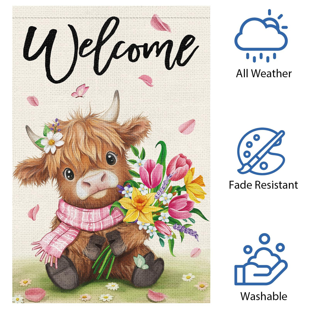 Heyfibro Spring garden decor banner brings seasonal color to patios and lawns