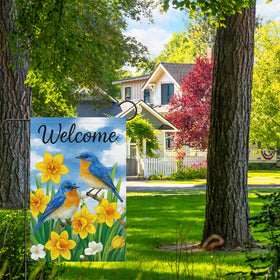 Heyfibro spring garden flag with 2-inch sleeve fits standard flag poles