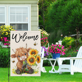 Heyfibro sunflower bee garden flag double sided for visibility