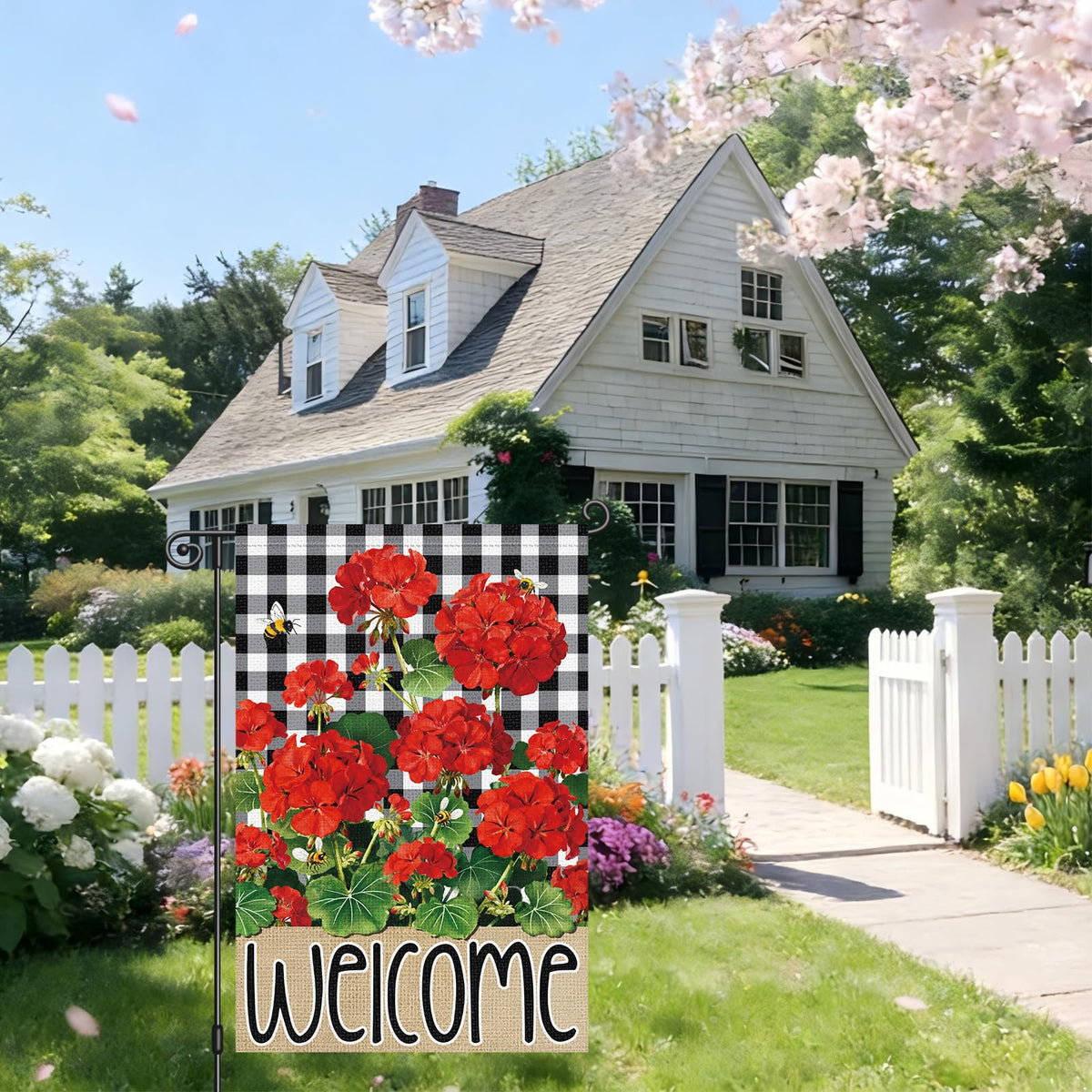 Heyfibro weather-ready burlap garden flag withstands rain and sun