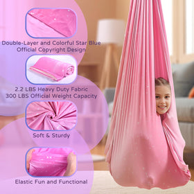 Heyfriday sensory swing with 360° swivel hanger enabling multidirectional play.