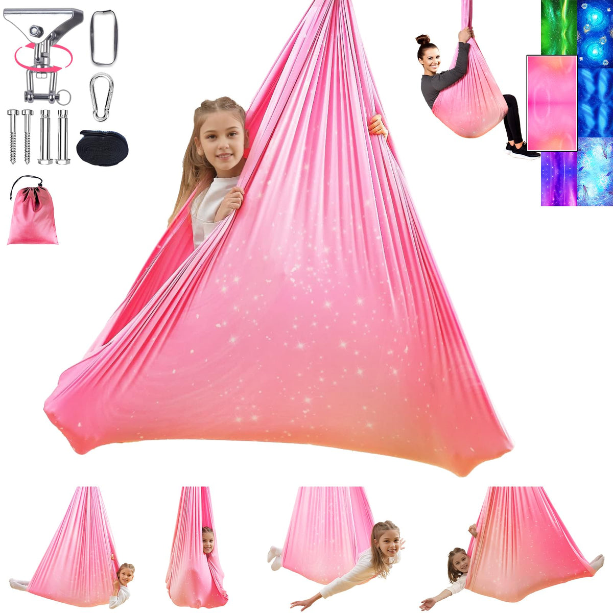 Heyfriday sensory swing double-layer design for indoor and outdoor use and comfort.