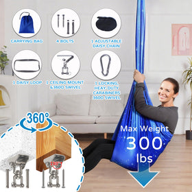Heyfriday sensory swing includes hardware and clear installation guidance.