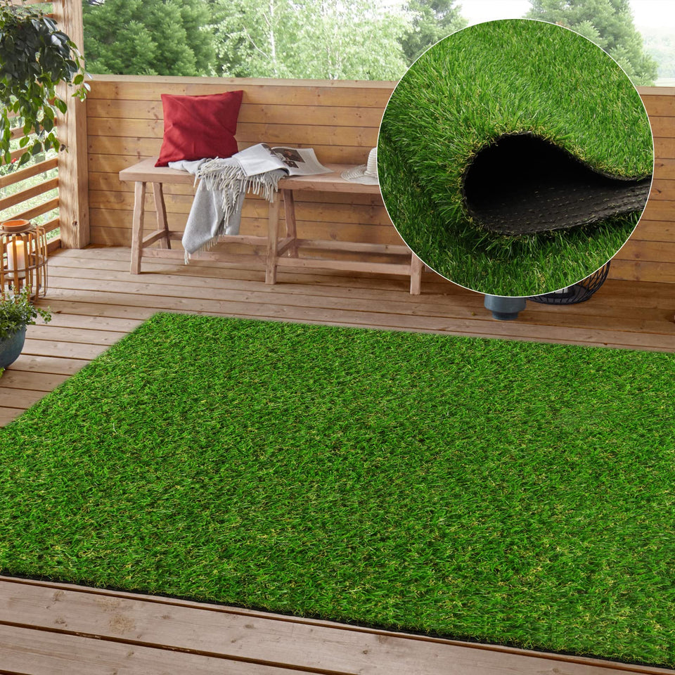 Heyroll artificial turf 5x8 overview for patios and lawns.