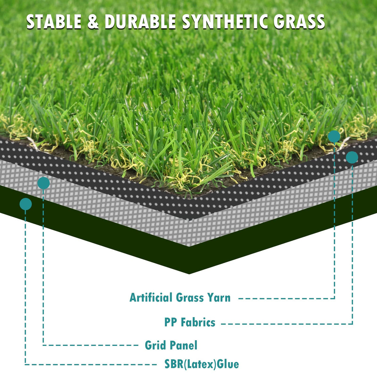 Heyroll easy-install turf mat ready for quick setup on balcony or patio.