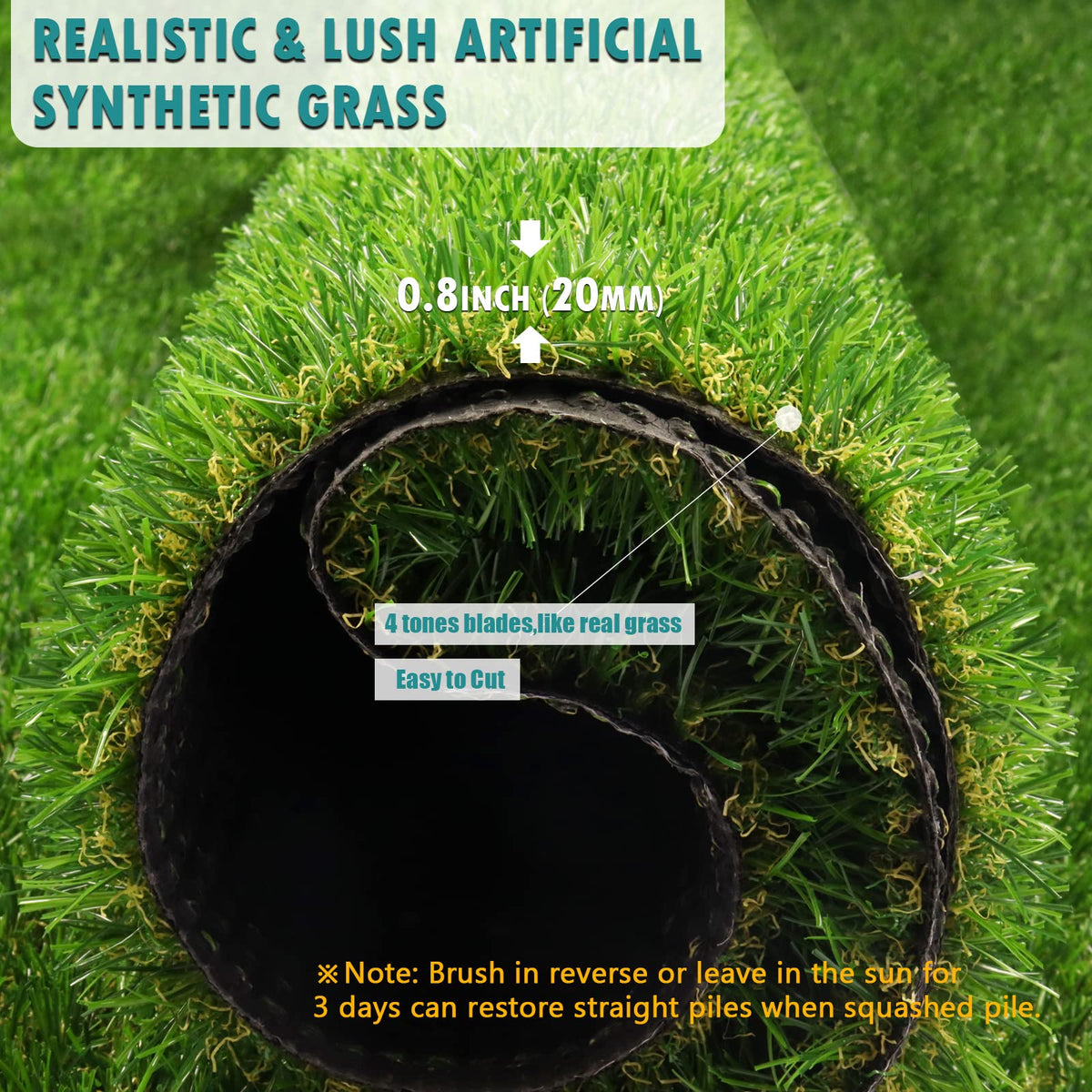 Heyroll fast-drying turf rug demonstrating quick drainage after rain.