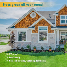 Heyroll UV-resistant artificial grass ideal for sunny gardens and decks.