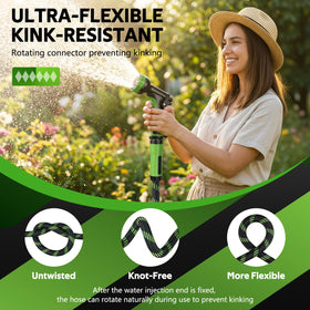 HEYRSUN 10-pattern nozzle adapts for precise watering and rinsing.