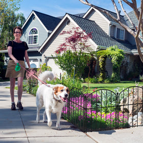 HEYRSUN dog and rabbit barrier helps protect plants while keeping garden style.