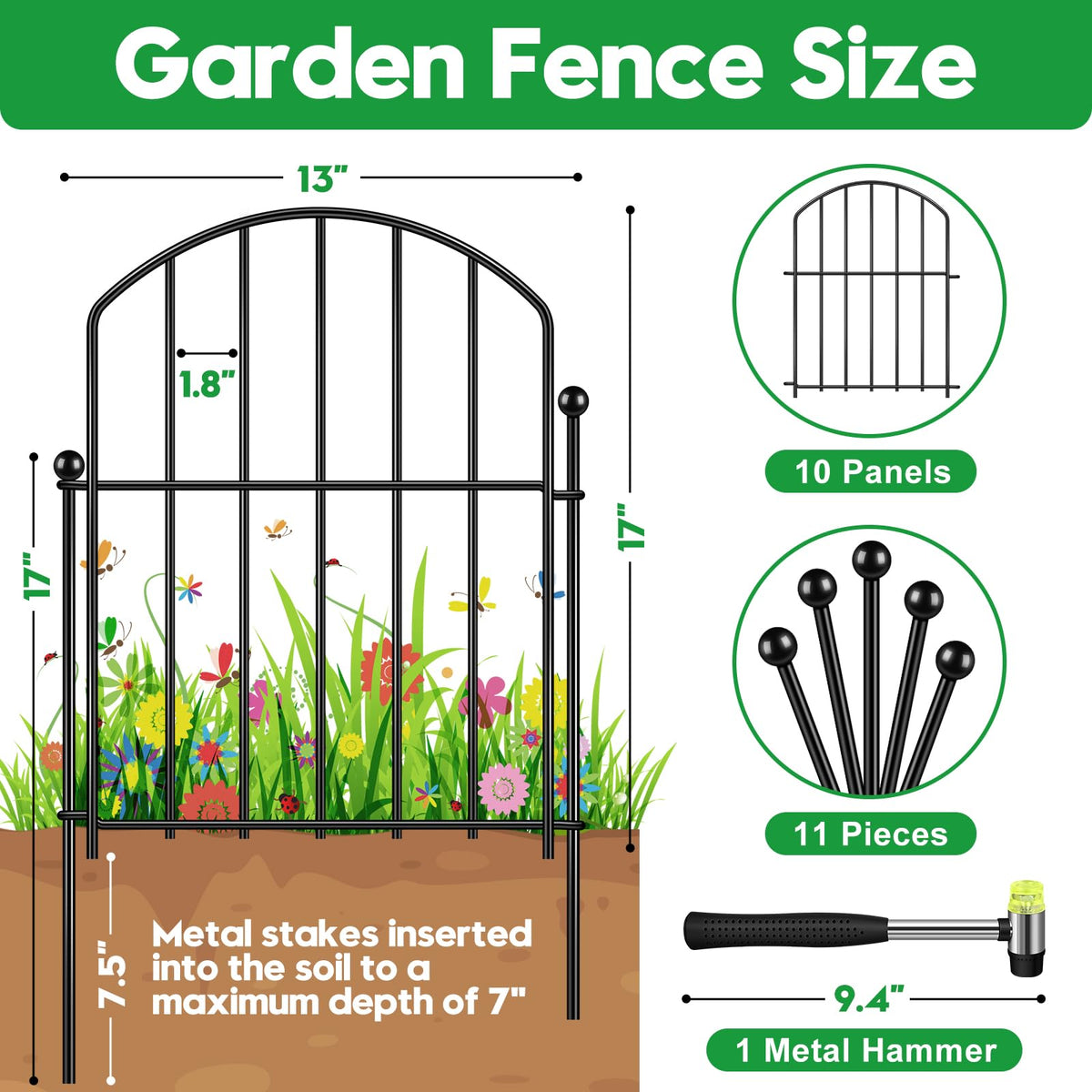 HEYRSUN foldable fence panels 10-pack enable flexible yard layouts and easy storage.