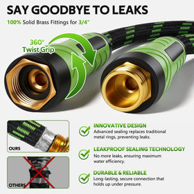 HEYRSUN kink-free hose offers smooth handling during garden tasks.