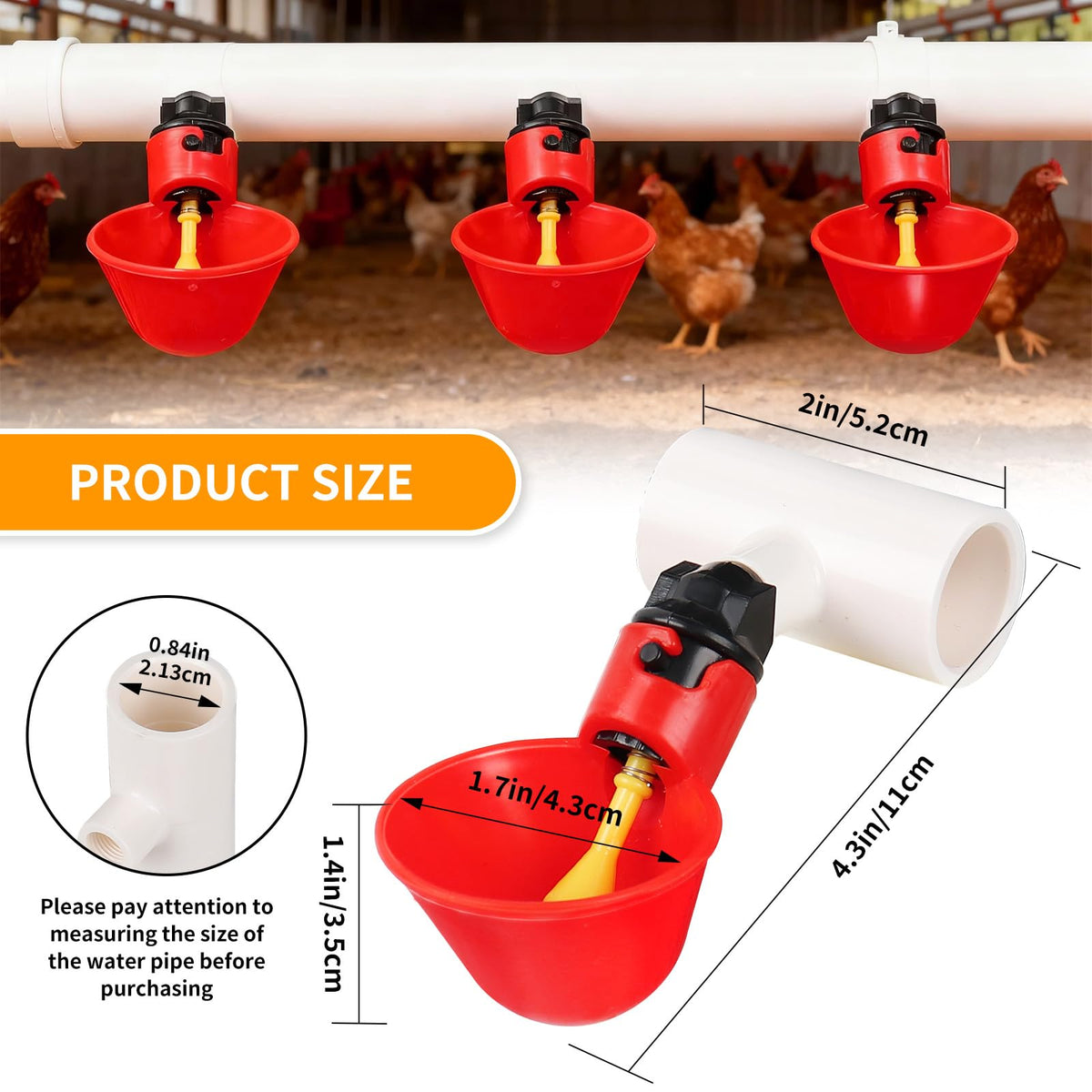 HFarming pvc tee fittings for sturdy coop water lines