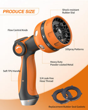 HFDSXS universal 3-4 inch GHT thread fits standard hoses for quick setup.
