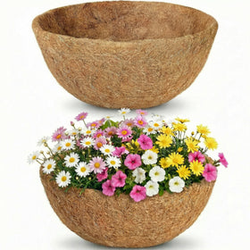 HFHOME 14-inch round coco liner in a basket for improved soil aeration and moisture retention