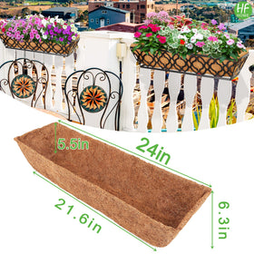 HFHOME 24-inch trough liner side view highlights natural fibers for outdoor durability