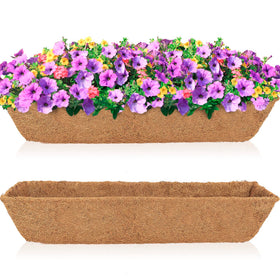 HFHOME 24-inch trough coco fiber liner top view shows moisture retention and stability