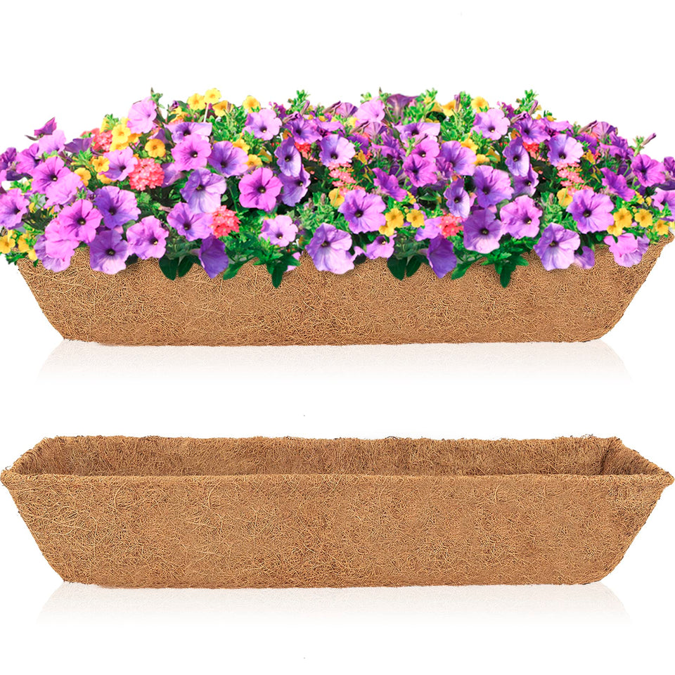 HFHOME 24-inch trough coco fiber liner top view shows moisture retention and stability