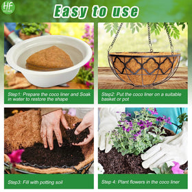 HFHOME coconut fiber liner close-up highlighting durability and natural texture