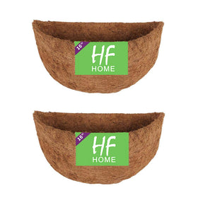 HFHOME half-round coco liner 16in front view showing easy installation and natural fibers
