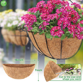 HFHOME half-round coco liner 16in inside basket demonstrates seamless fit