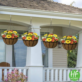 HFHOME two-pack coco liner set ready for hanging baskets