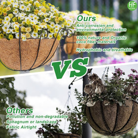 HFHOME natural coconut fiber liner 16in highlights renewable materials