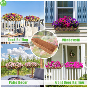 HFHOME window box liner in use for moisture retention in plants