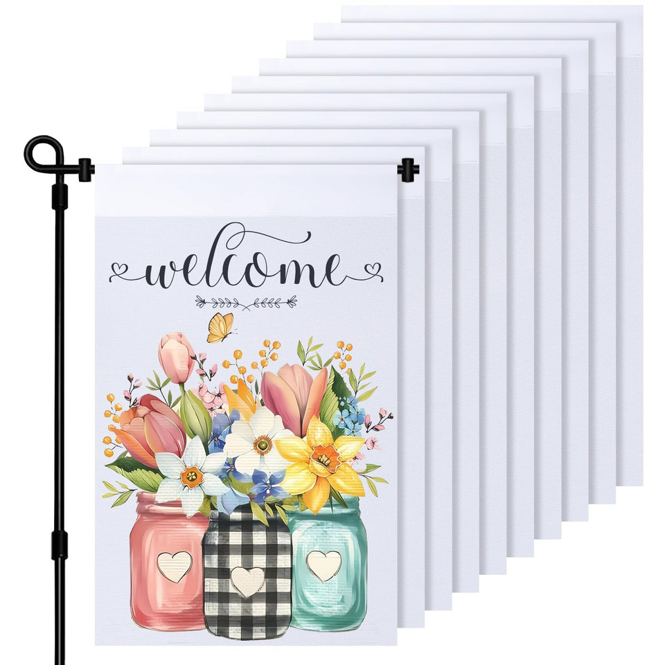 HFKPJRT sublimation garden flag blank white 12x18 ready for custom designs