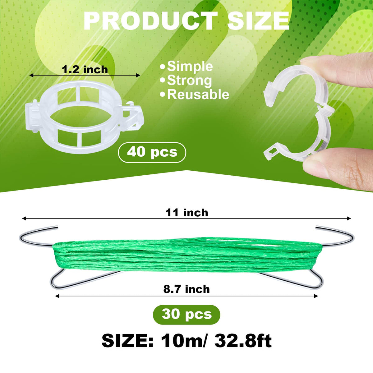 HFXXAD plant support clips secure vines with 1.2 inch holes for reliable fixing.
