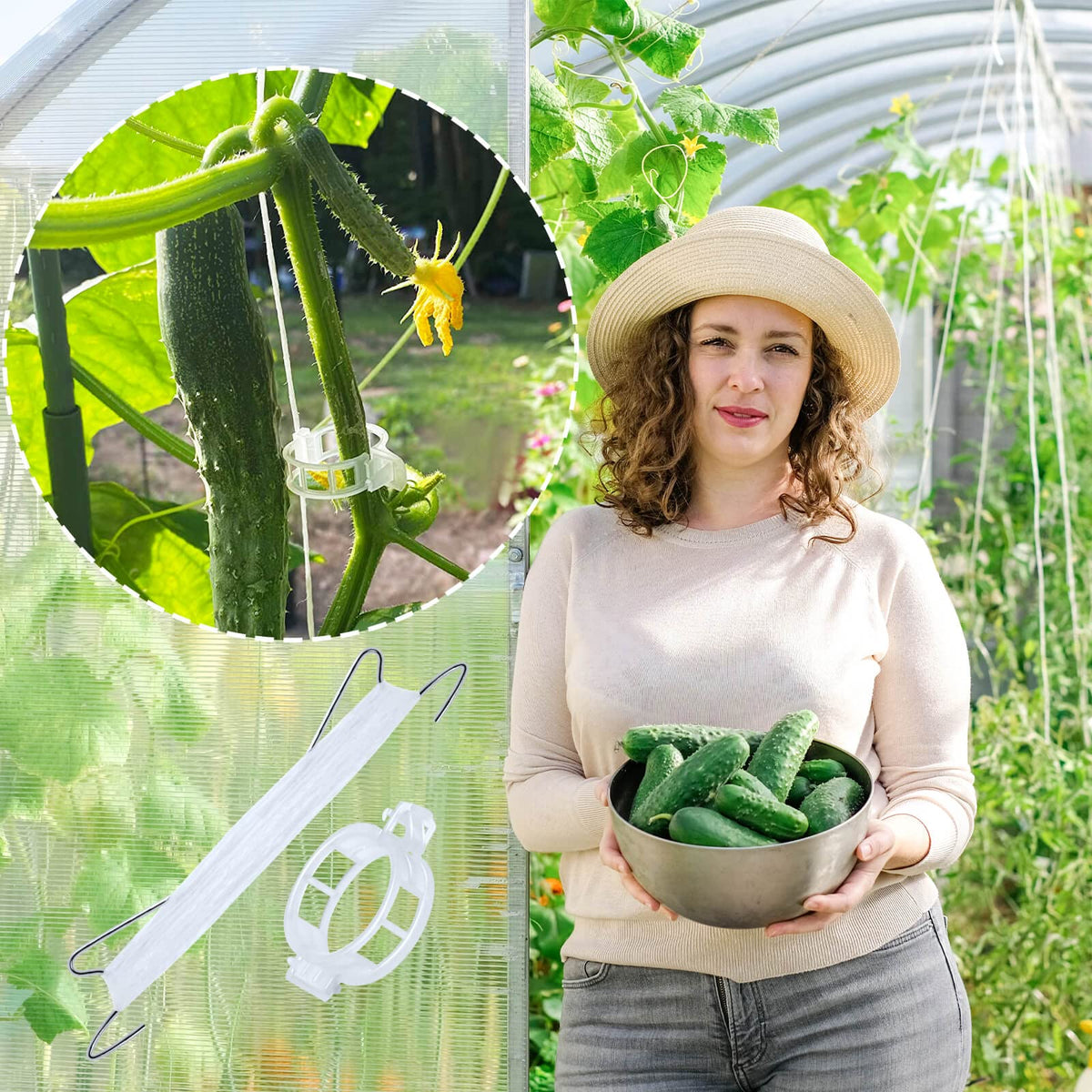 HFXXAD tomato holder hooks help upright growth and easy harvesting.