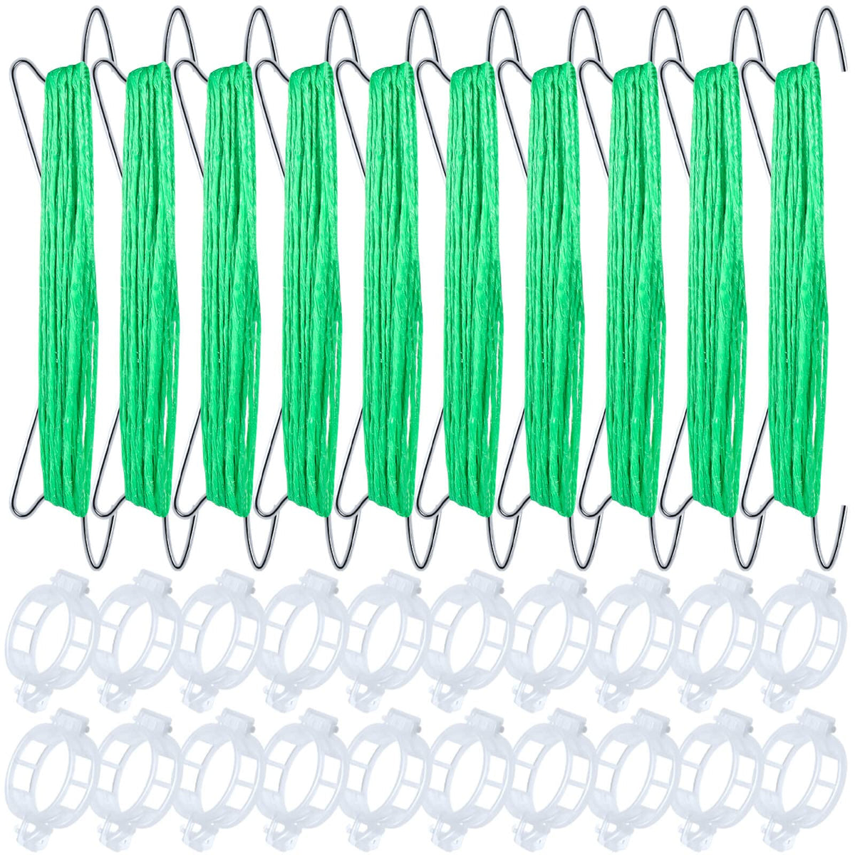 HFXXAD tomato hooks with string on vines for neat vertical growth