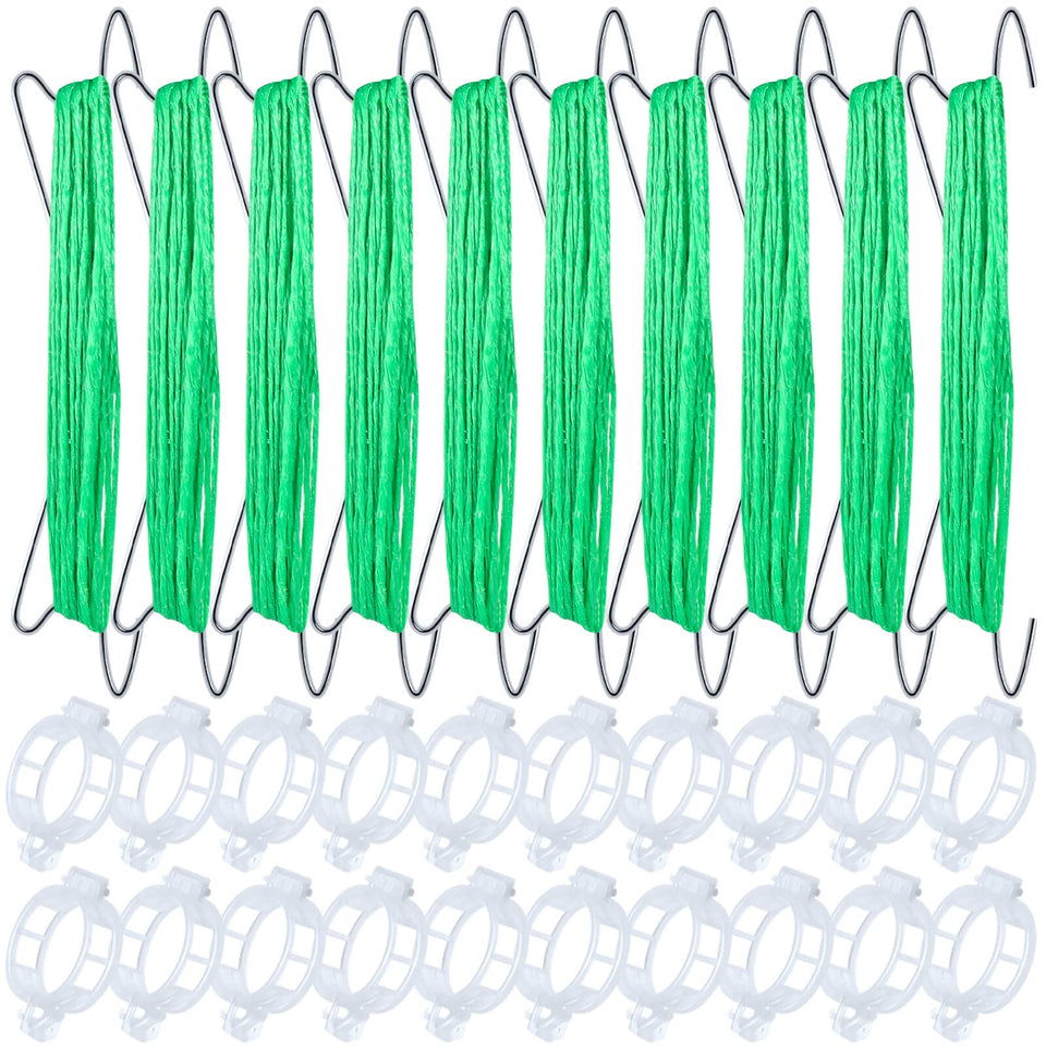 HFXXAD tomato hooks with string on vines for neat vertical growth