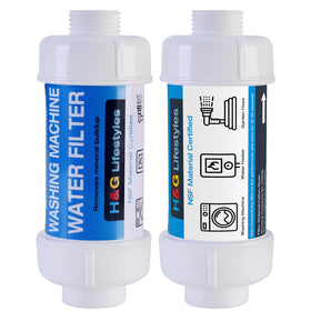 H&G Lifestyles inline filter for washing machines reduces mineral scale for smoother laundry.