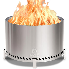 HGD 28-inch smokeless firepit reduces smoke for comfortable outdoor gatherings