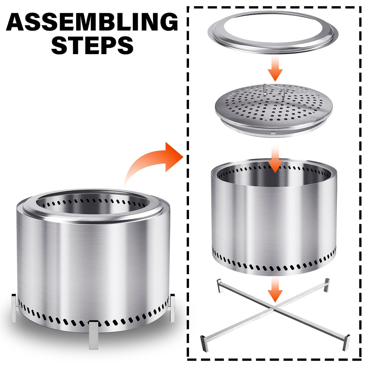 HGD 304 stainless steel construction ensures durable outdoor use