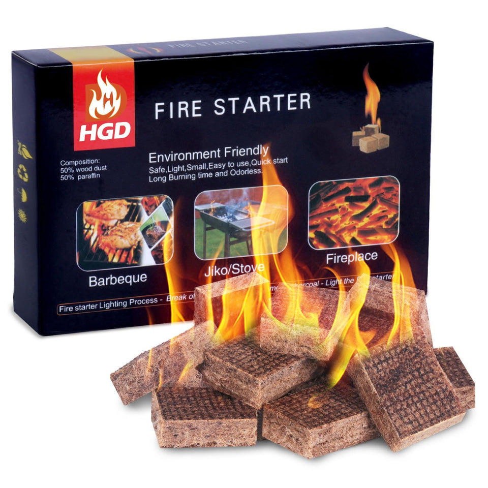 HGD 32-piece fire starter kit ready for quick ignition at the grill