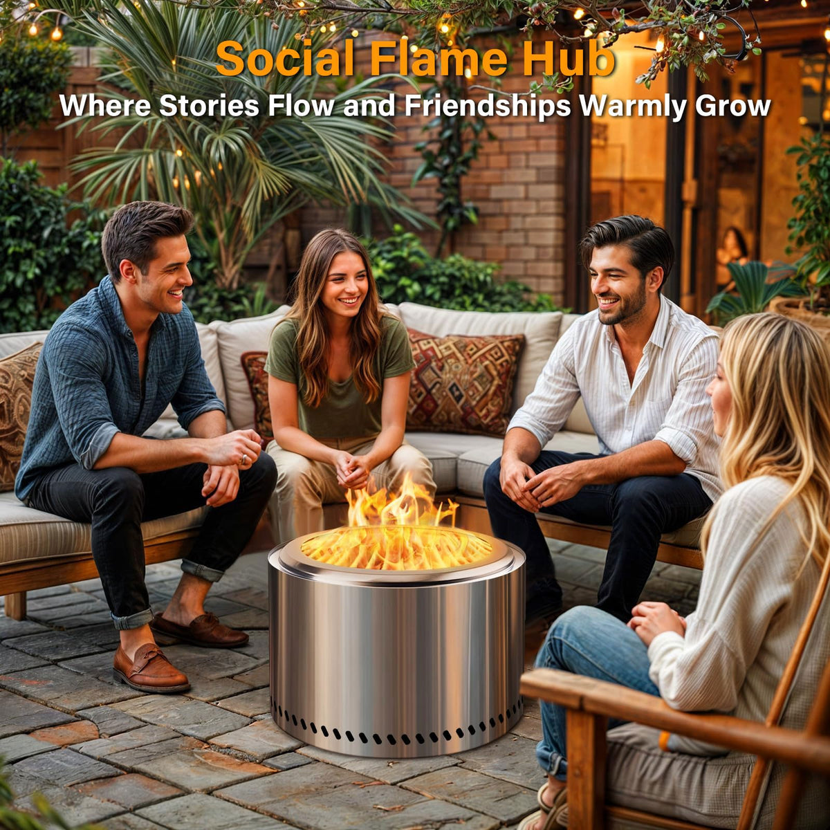 HGD backyard patio ambiance with inviting glow for gatherings