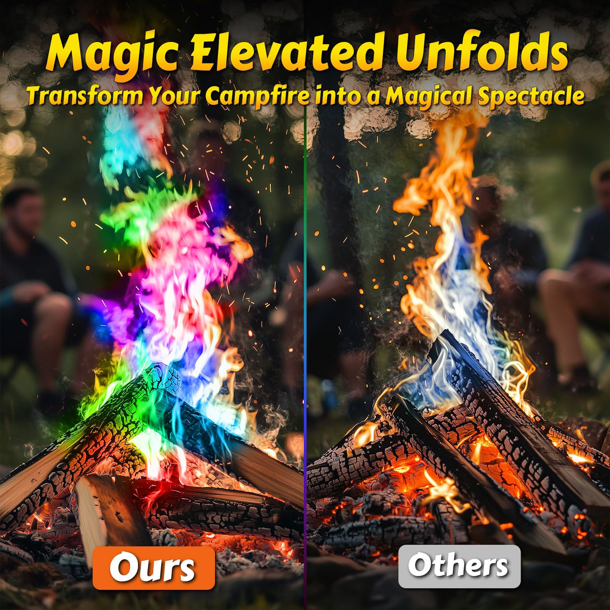 HGD camping fire pit color flames create vibrant nighttime focal points.