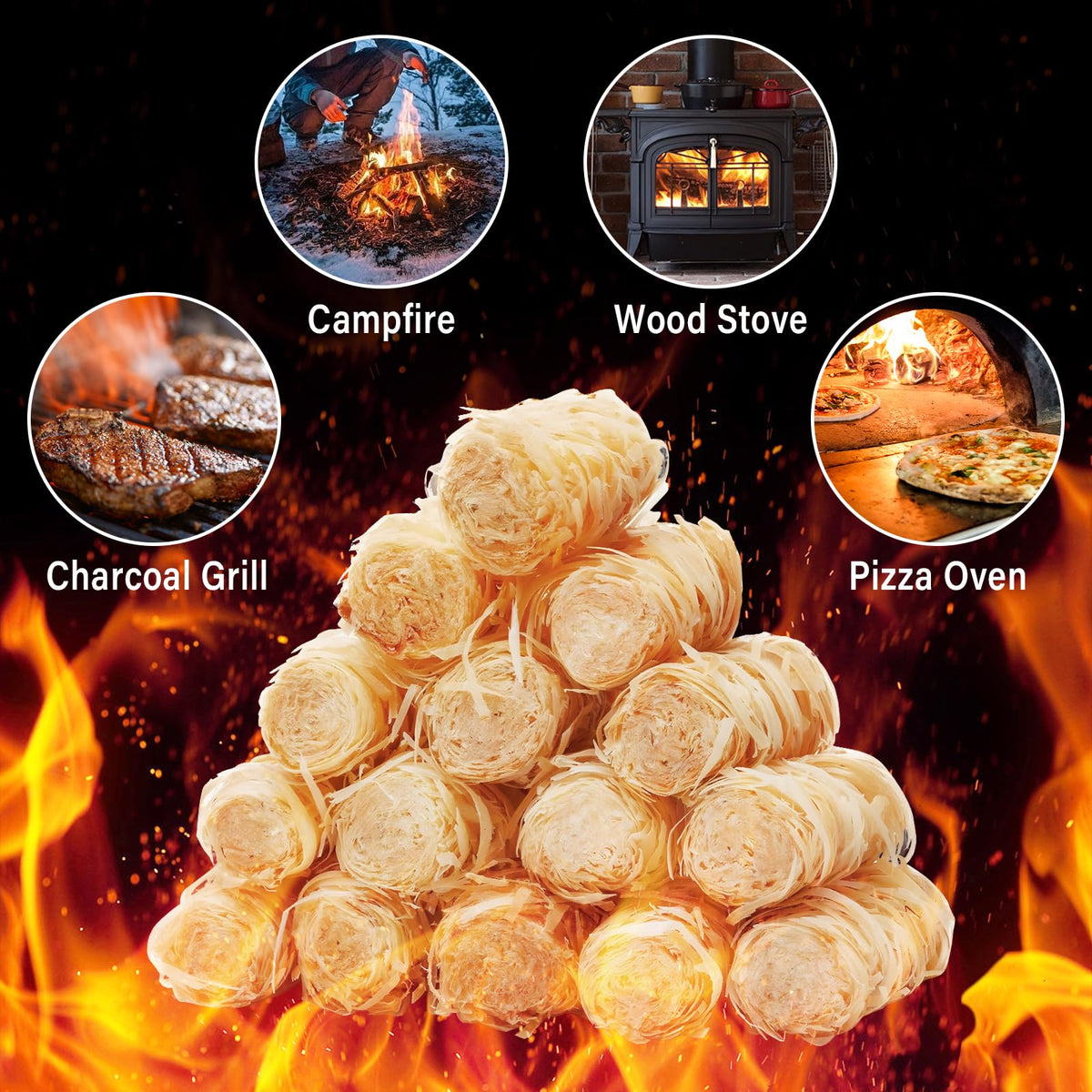 HGD fast-lighting firestarter ignites fires in seconds.