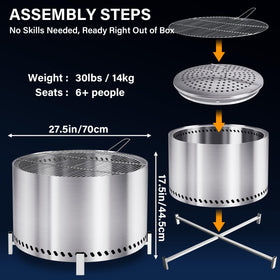 HGD firepit stand base delivers stable foundation for safe backyard gatherings