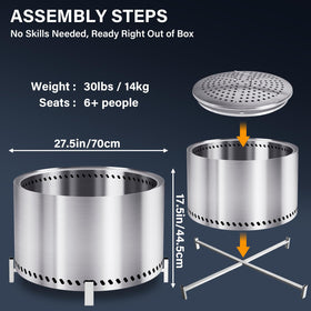 HGD large stainless steel firepit highlights durable, weather-resistant construction for long-lasting use