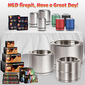 HGD rainbow flames packets enhance outdoor ambiance during family camping trips.