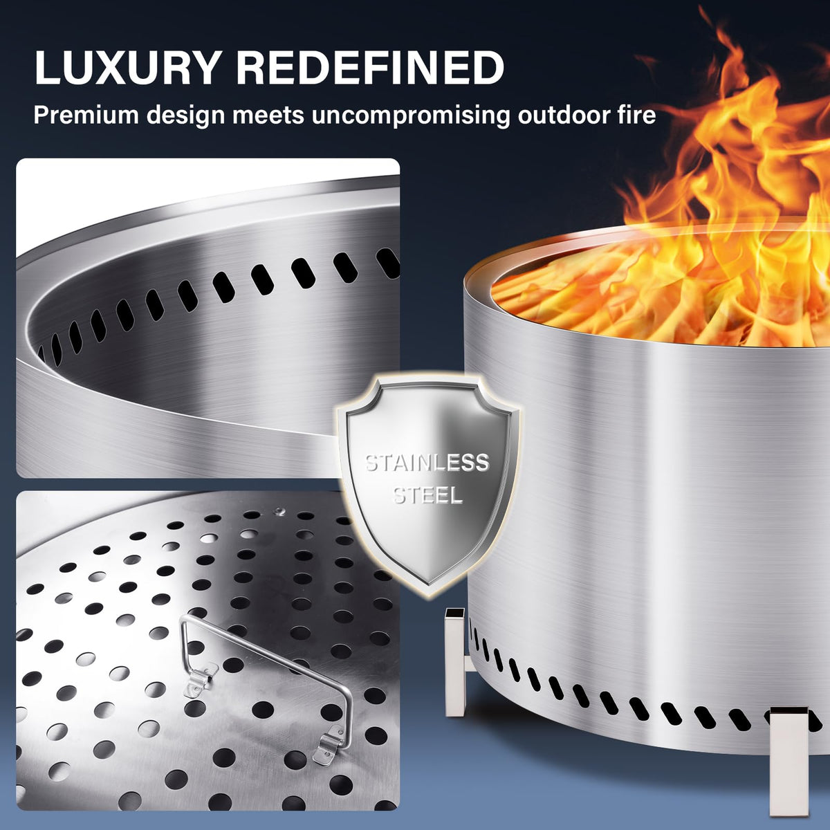 HGD modern bright firepit design adds a stylish focal point to the yard