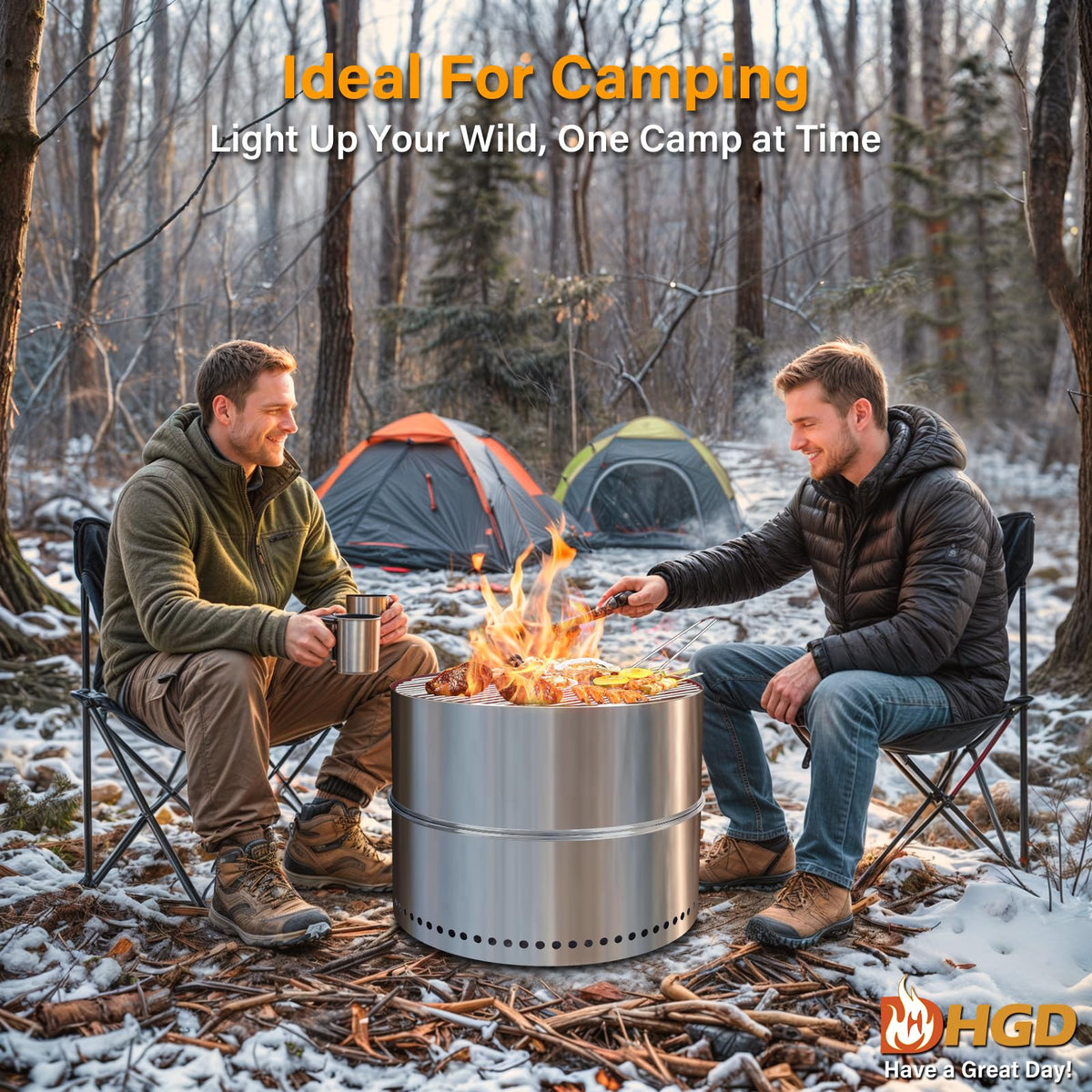 HGD smokeless fire pit perfect for backyard and patio evenings