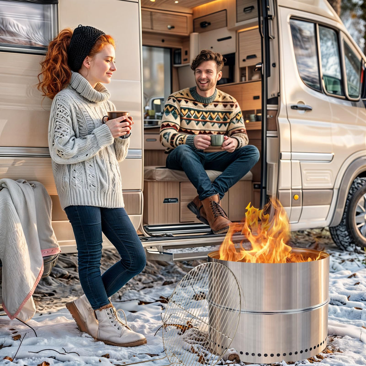 HGD smokeless fire pit compact storage fits small spaces
